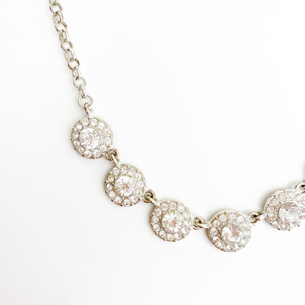 Circular Silver Diamond Necklace